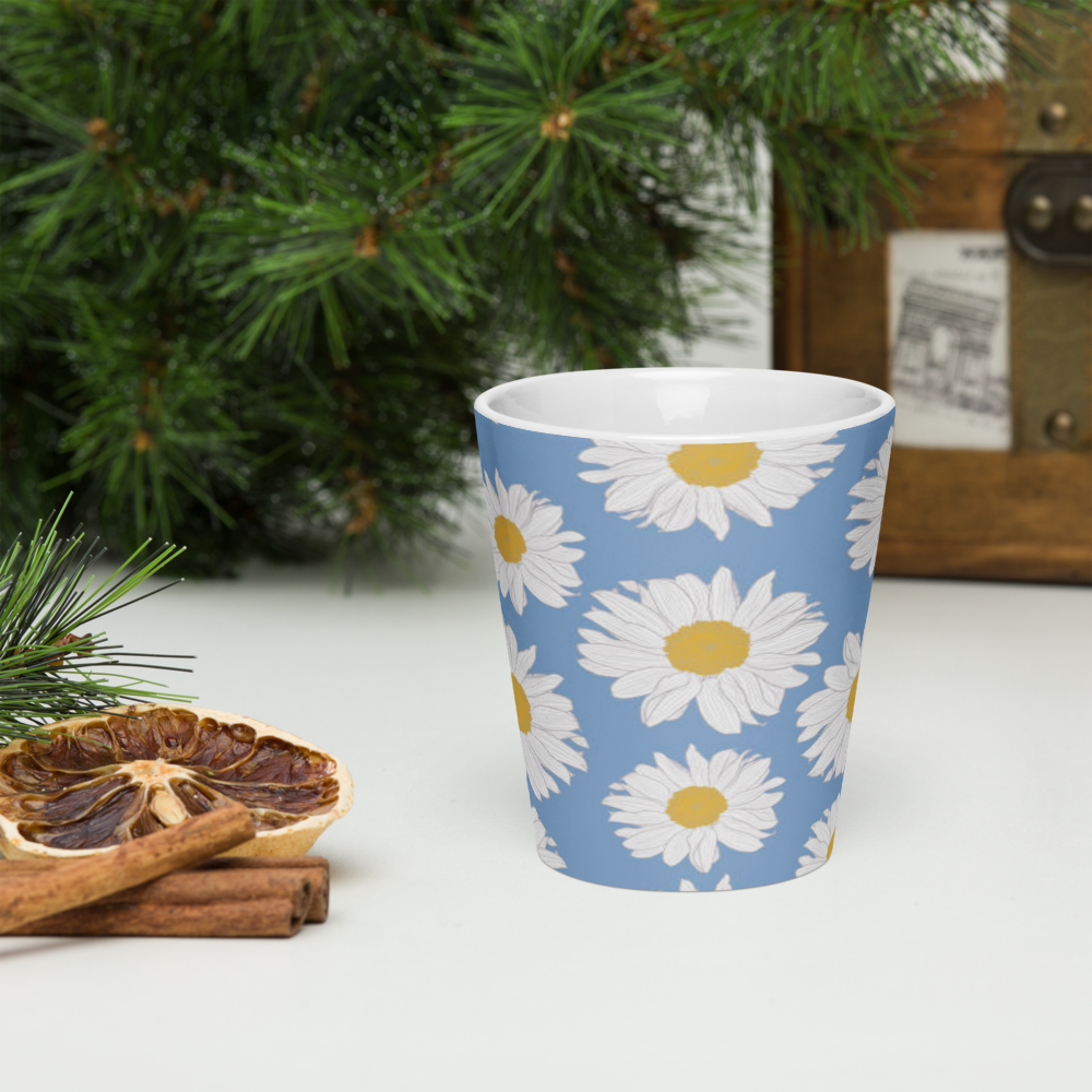 daisy Blue latte mug healthy wealth.net
