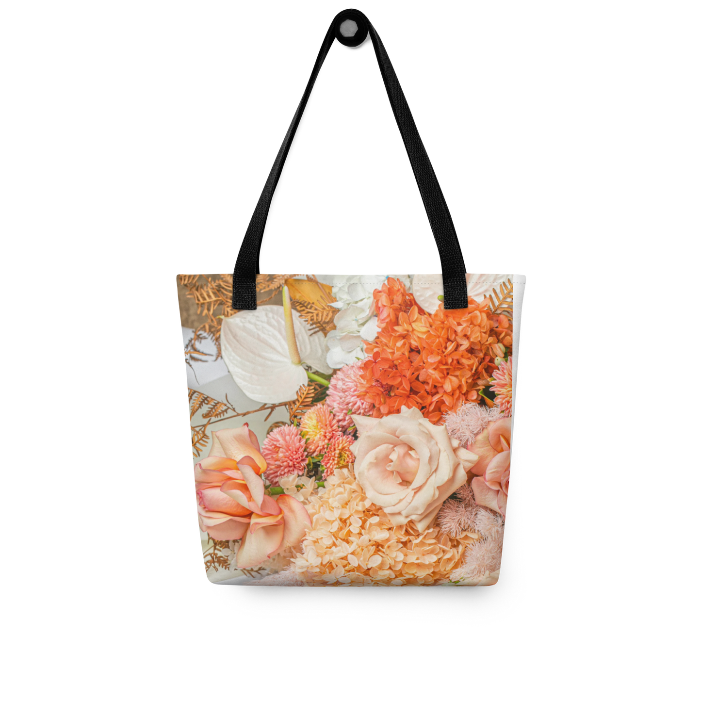 healthywealth.net orange flowers tote bag