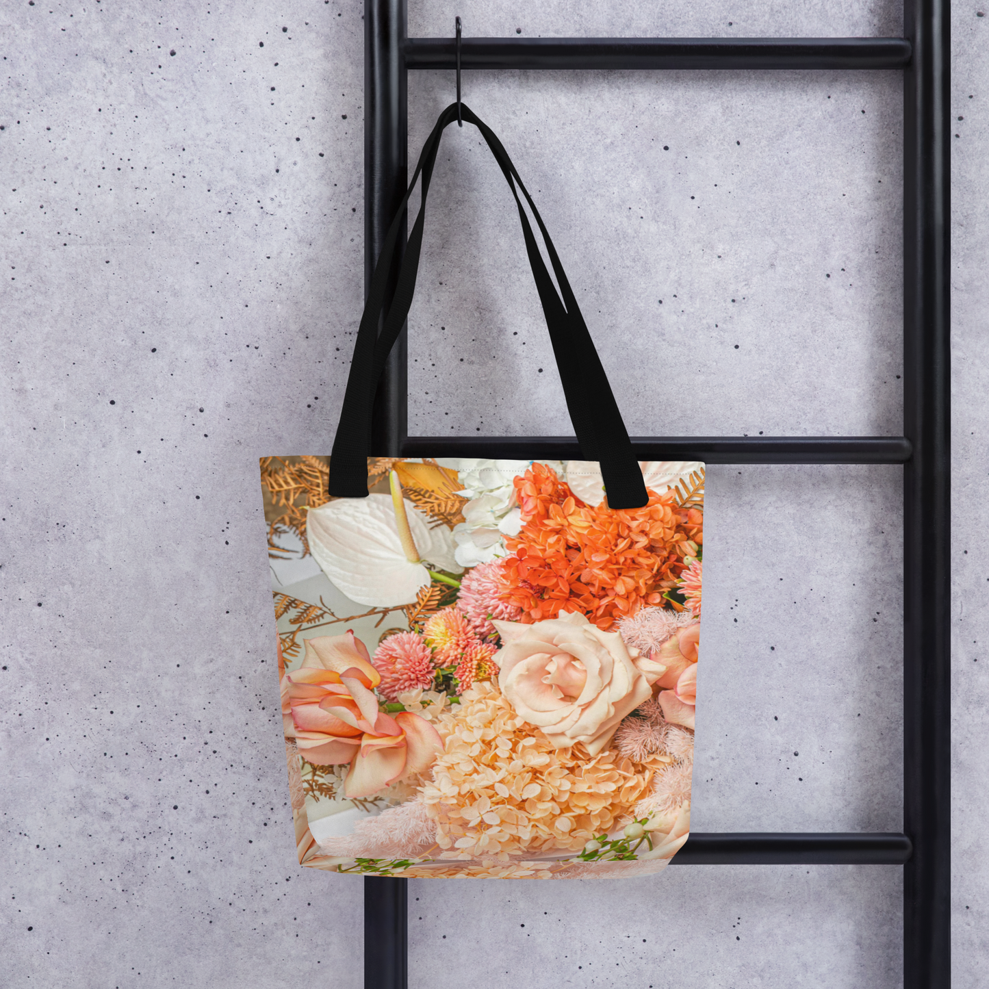 healthywealth.net orange flowers tote bag