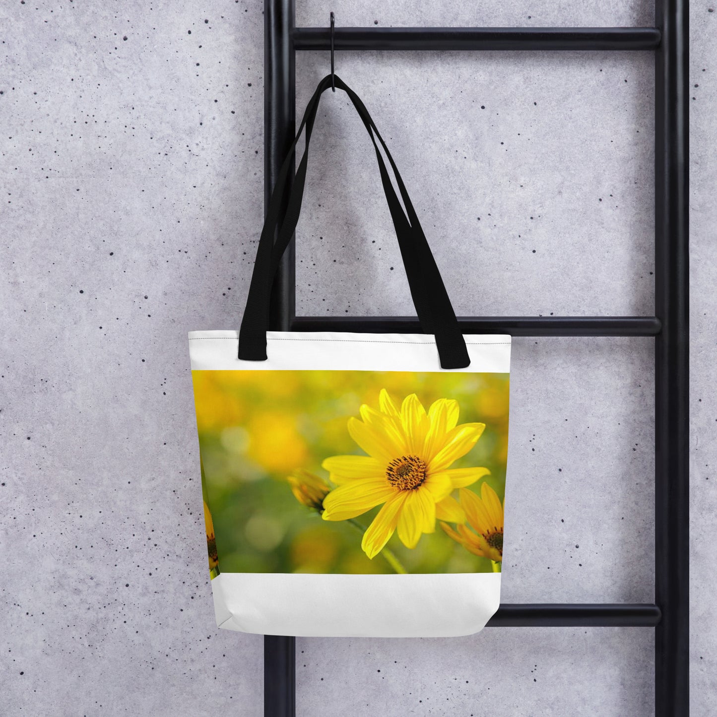 yellow flowers healthywealth.net tote bag