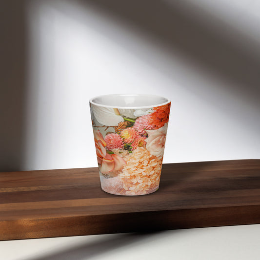 healthywealth.net Orange flowers latte mug