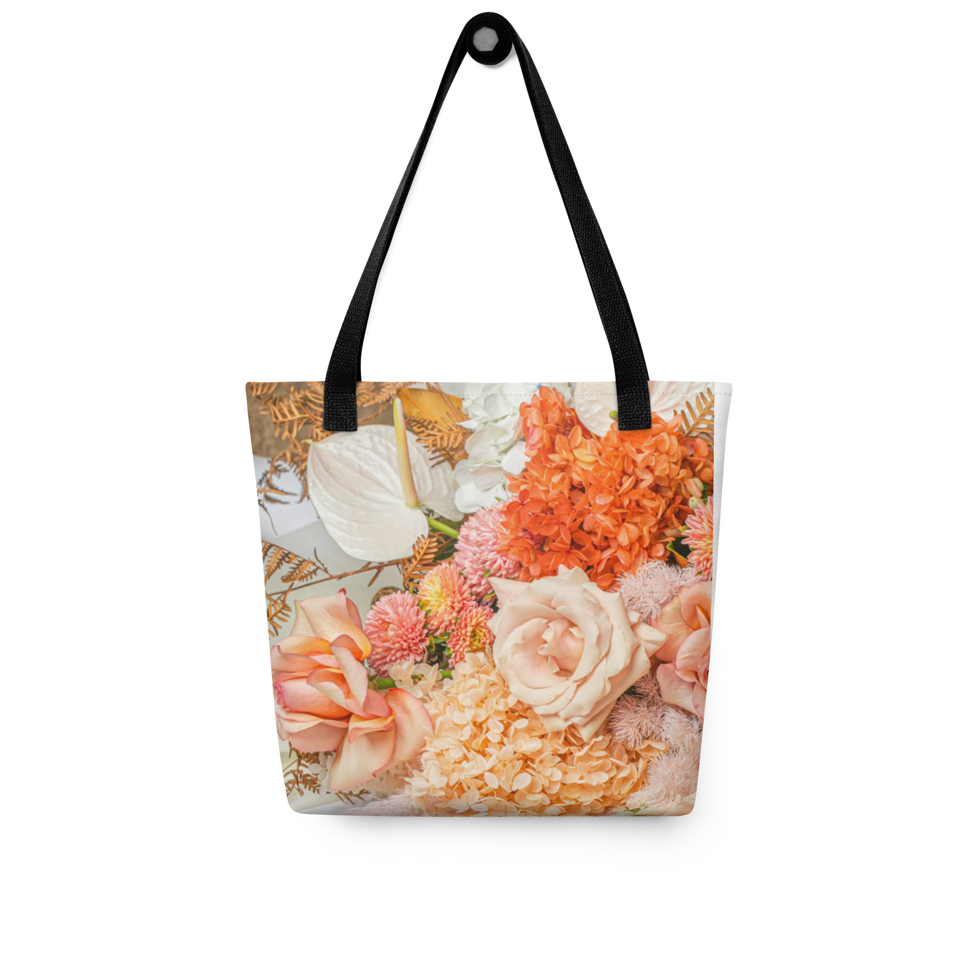 healthywealth.net orange flowers tote bag