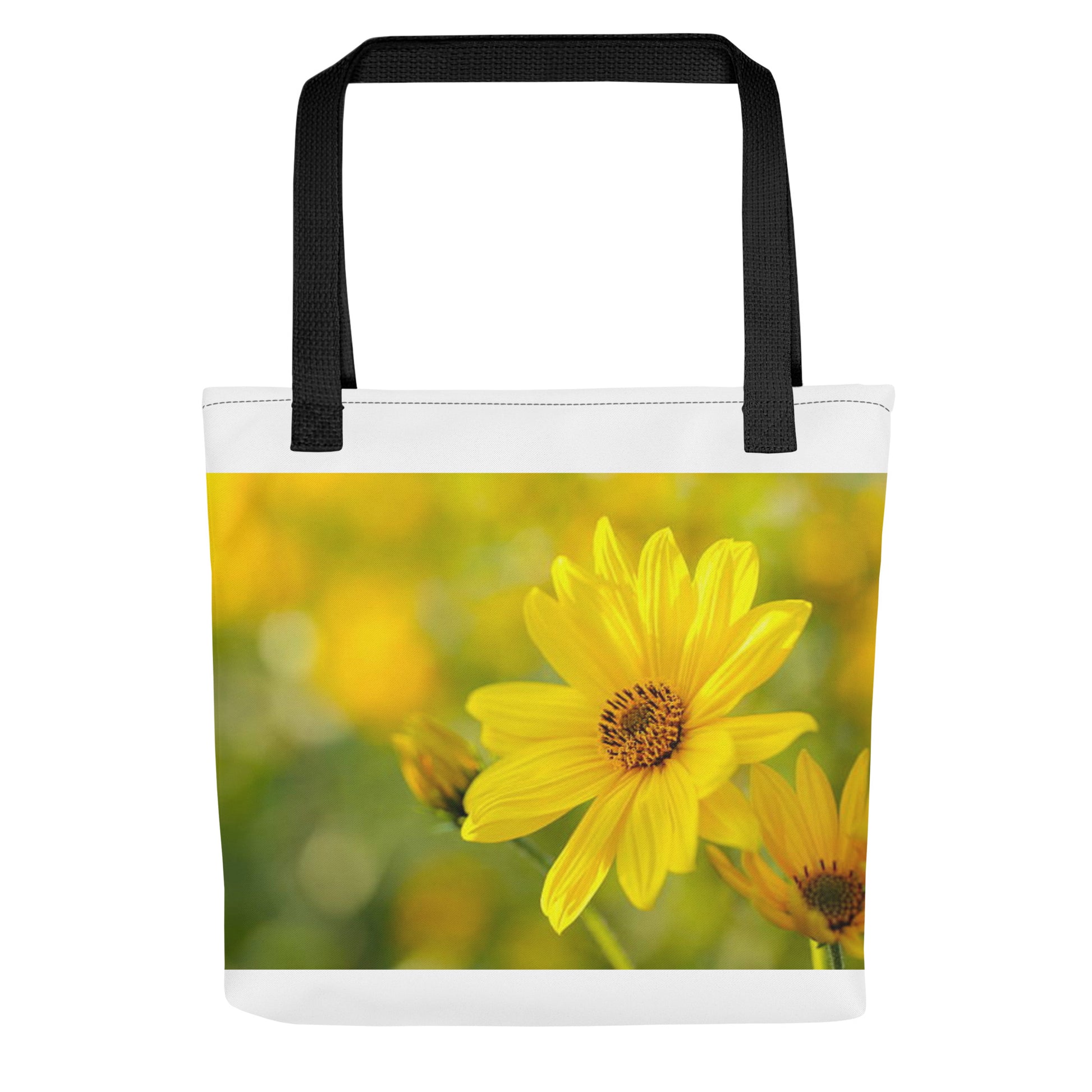 yellow flowers healthywealth.net tote bag