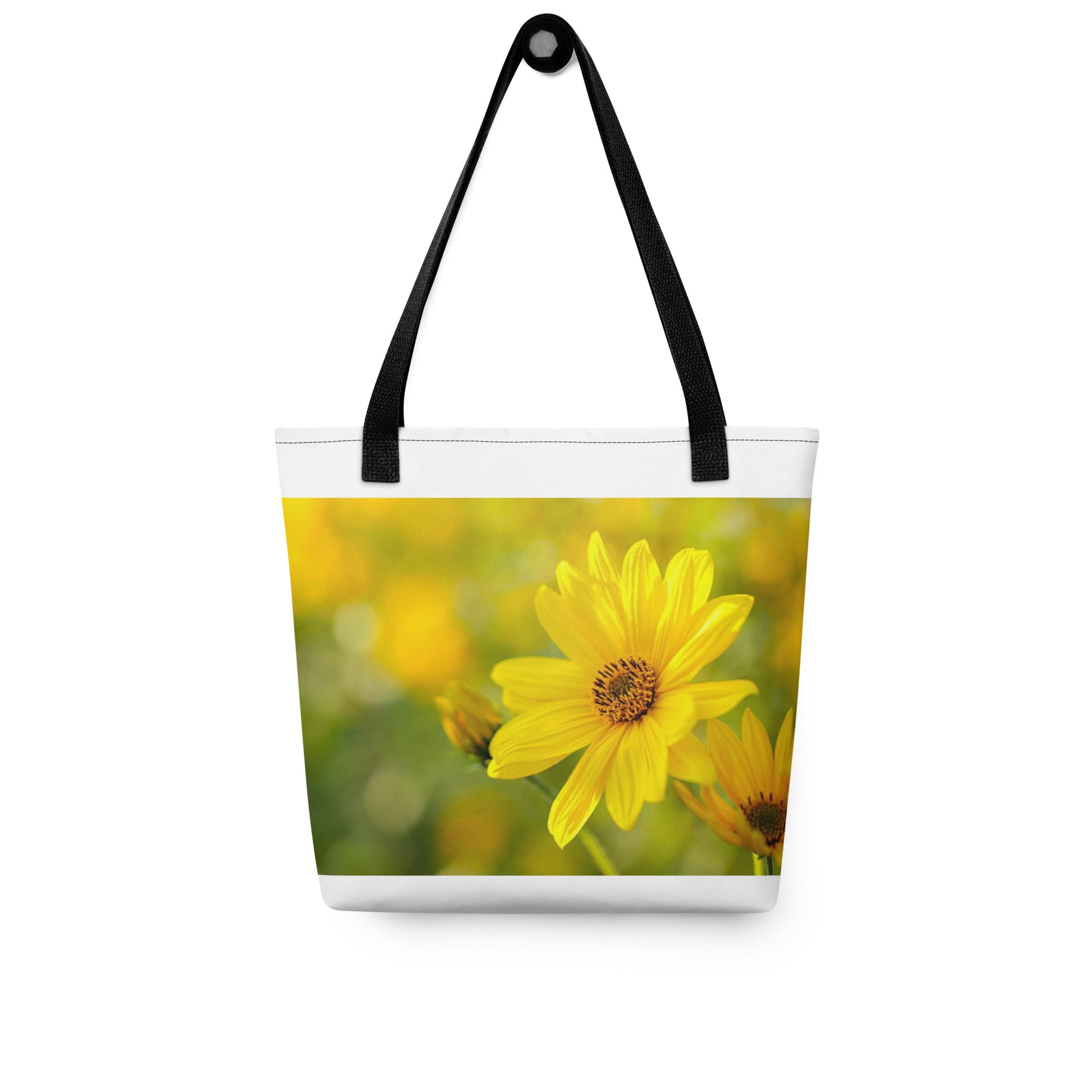 yellow flowers healthywealth.net tote bag